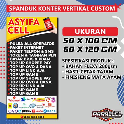 Jual Spanduk Konter Custom Banner Konter Custom Spanduk Counter Pulsa