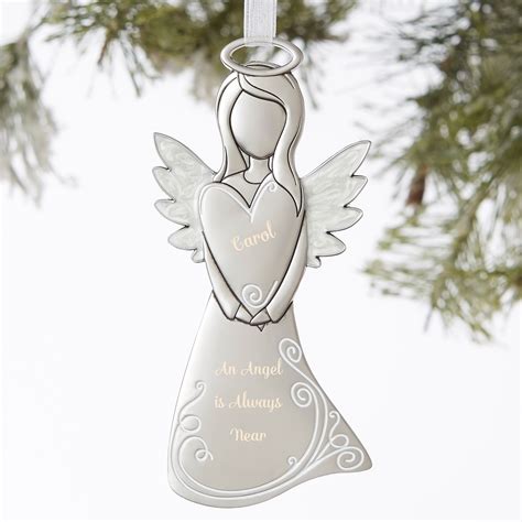 19414 Guardian Angel Personalized Silver Ornament Christmas