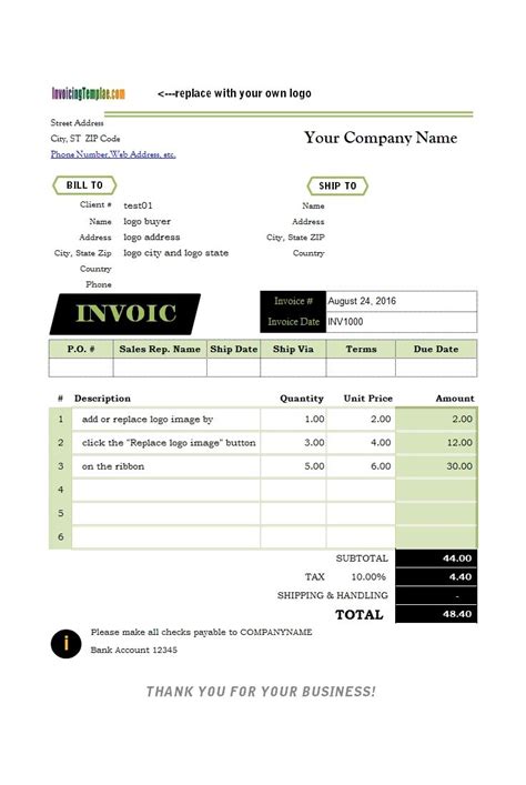 Excel Invoice Template With Automatic Numbering Invoice Templates In