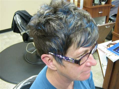 Aveda Blue Highlights And Brown Lowlights Mixed With