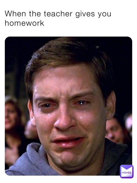 When The Teacher Gives You Homework Whenamememakesmelmao Memes