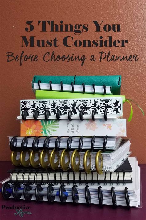 5 Things You Must Consider In Choosing A Planner Productive Mommies