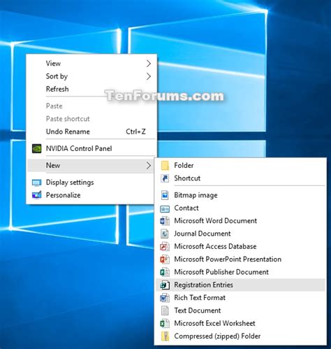Add Registry File To New Context Menu In Windows 10 Tutorials