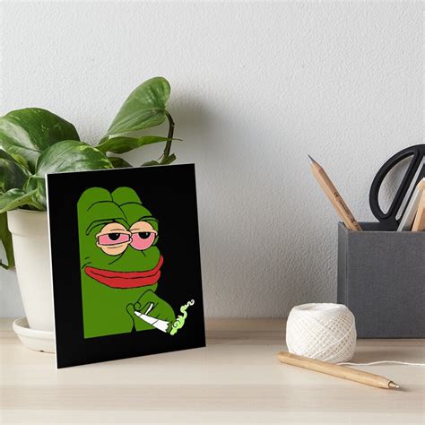 Pepe The Frog Meme Cartoon Stoner Graphic Art Board Print By