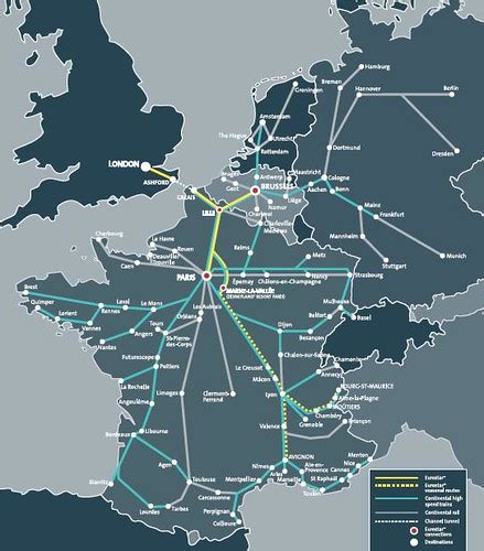 Map Of Eurostar And Connecting European High Speed Train Routes Luxury