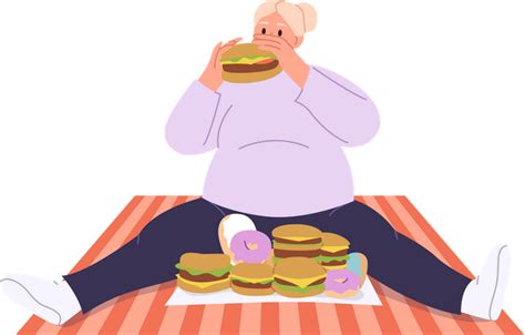 Fat Person Eating Mcdonalds Cartoon