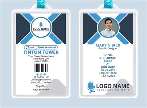 Fully editable & layer based. Free Professional Office ID Card Template PSD - TitanUI