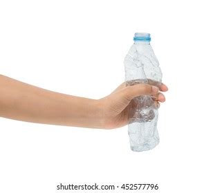 Crushed Empty Plastic Bottle Womans Hand Stock Photo Shutterstock