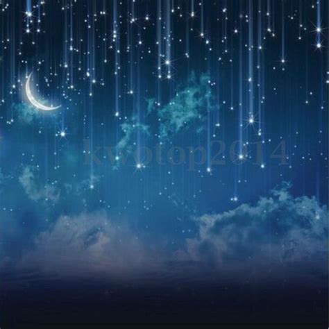 10x10ft Sky Glitter Star Moon Night Photography Backdrop Background