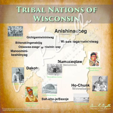 Tribal Nations Of Wisconsin Map Native American Heritage Native