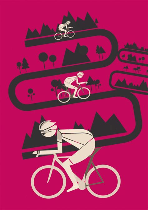 Bicia2 Doworkdesign Via Crayonsonfire Cycling Posters Cycling Art