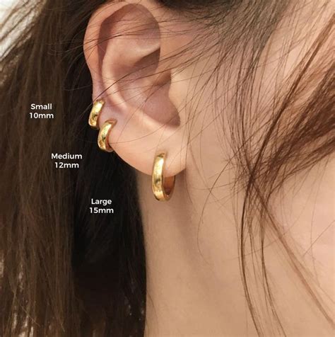 Baby Huggie Hoop Earrings In Gold The Smallest 10mm Hoop Is Suitable