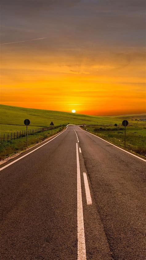 1920x1080px 1080p Free Download Sunset Road Route Hd Phone