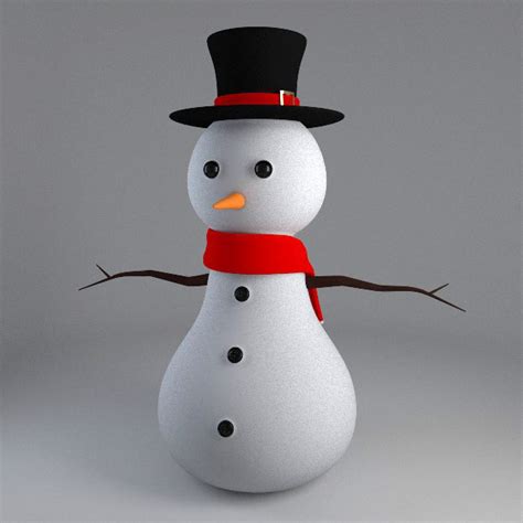 3d Printable Snowman 3d Model 3d Printable Stl Blend 3dm