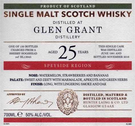 John barleycorn, the eponymous protagonist, is a personification of barley and of the alcoholic beverages made from it: Glen Grant 1991 HL - Ratings and reviews - Whiskybase