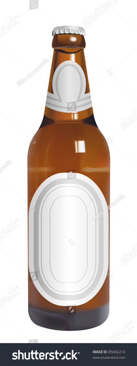 Raster Realistic Beer Bottle Blank Labels Stock Illustration 85692214 Shutterstock