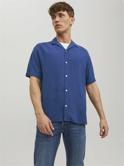 Relaxed Fit Resort Collar Shirt Dark Blue Jack And Jones®