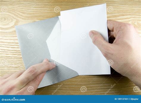 Opening Envelope With Fingers Crossed Stock Image Image 18913769