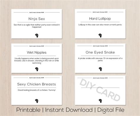 Printable Naughty Charades Party Game Adult Party Game Etsy