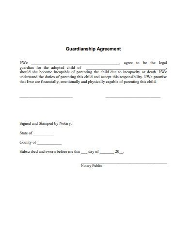 Guardianship Agreement Free 10 Examples Format Pdf Examples