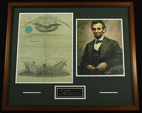 President Abraham Lincoln Signed Original 1861 Document In 27x31 Custom