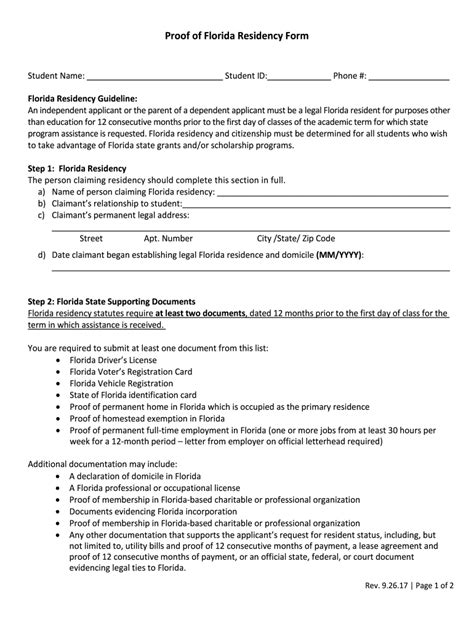 Fl Proof Residency 2017 2024 Form Fill Out And Sign Printable Pdf
