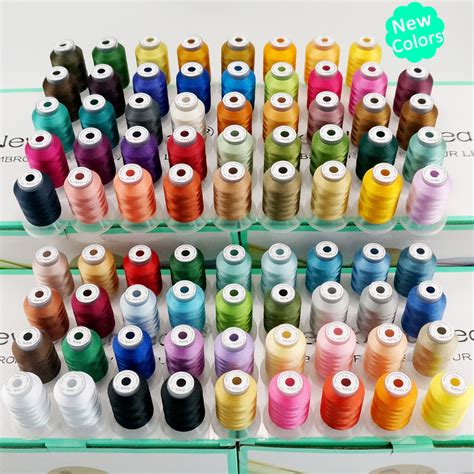 new brothread 80 spools polyester embroidery machine thread kit 500m 550y