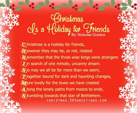 Short Christmas Poems For Friends Christmas Celebration