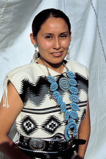 Navajo Woman With Turquoise Viesti Associates Native American Dress