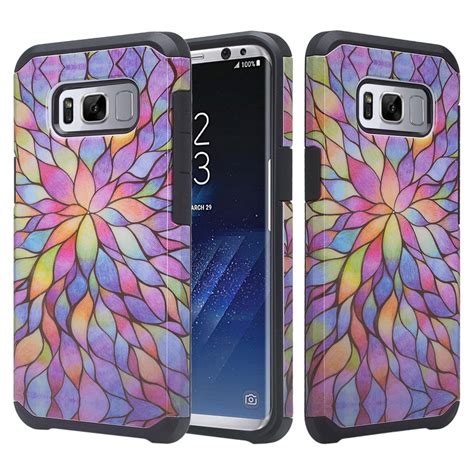 Samsung Galaxy S8 Case Slim Hybrid Dual Layer Shock Resistant Protective Case Cover Rainbow
