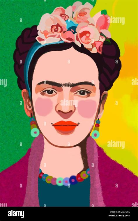 Ilustración Creativa De La Artista Mexicana Frida Kahlo Fotografía De
