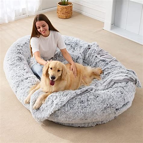 Large Dog Bed For Humans Calming Beanbag Dog Bed With Blanket Human