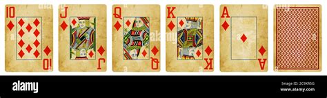 Diamonds Suit Vintage Playing Cards Set Include Ace King Queen Jack