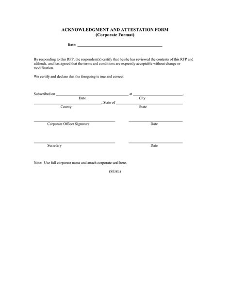 Basic Attestation Form Template Images And Photos Finder
