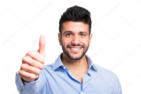 Smiling Happy Man Giving Thumbs Up Stock Photo By ©minervastock 112288412