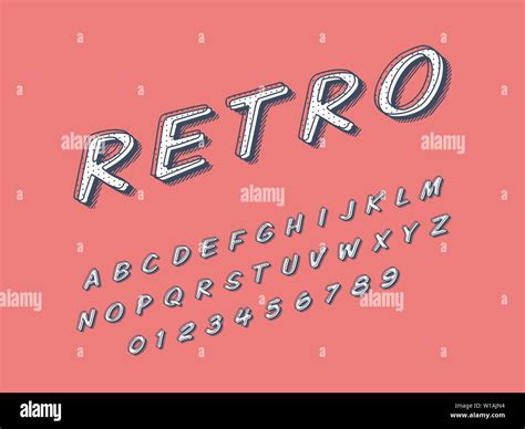 Retro Font And Alphabet Stock Vector Illustration Stock Vector Image