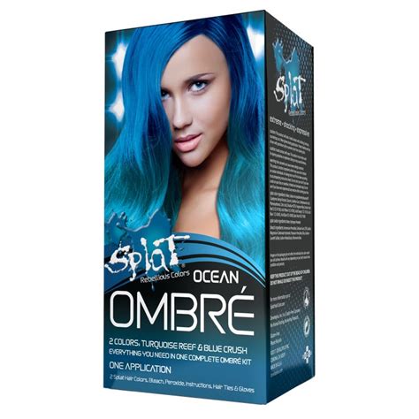 Splat Complete Kit Ombre Ocean Semi Permanent Turquoise And Blue Hair