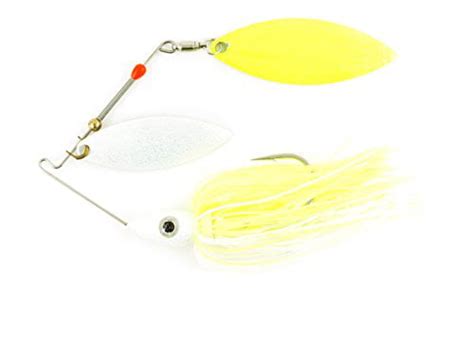 Nichols Lures Pulsator Metal Flake Double Willow Spinnerbait Whitechartreuse 38 Ounce