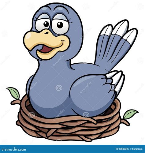 Vogel In Een Nest Vector Illustratie Illustration Of Beeldverhaal