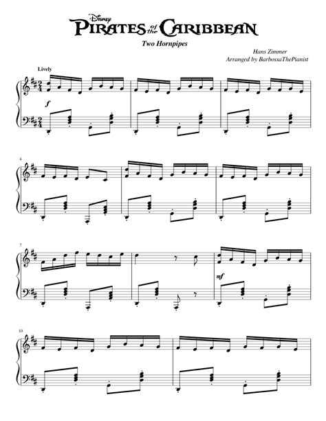 Upload your own music files. Pirates Of The Caribbean Dead Man's Chest - Two Hornpipes - Piano Solo sheet music for Piano ...