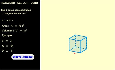 Hexaedro Regular Cubo área Y Volumen Geogebra