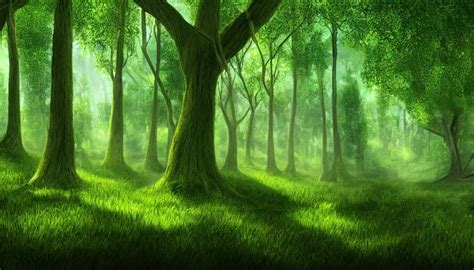 A Lush Green Forest With Beautiful Trees Nice Stable Diffusion