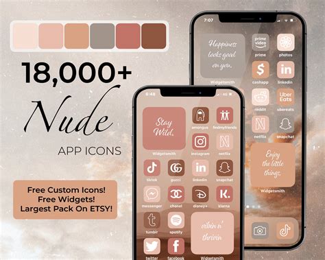 18000 IPhone IOS 14 Nude App Icons Pack Soft Nudes Icons Etsy