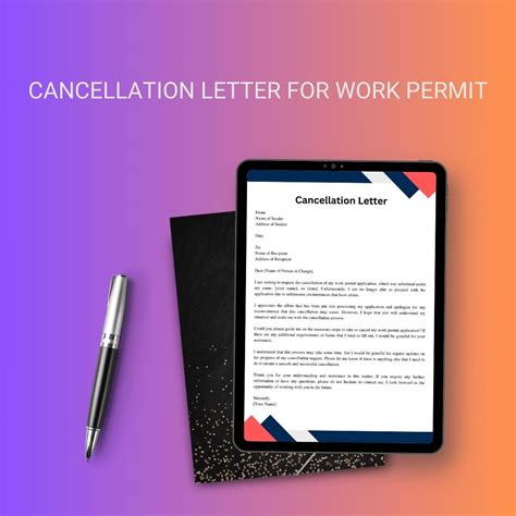 Work Permit Cancellation Letter Sample With Examples Word Template1minute