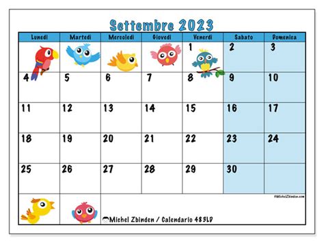 Calendario Settembre 2023 Da Stampare “483ld” Michel Zbinden It