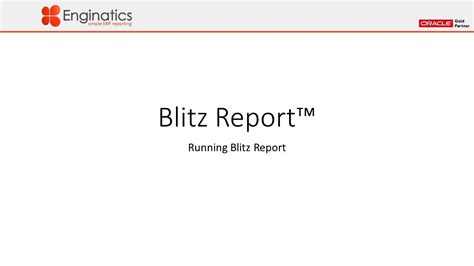 Blitz Report Tutorial Running Blitz Report Youtube
