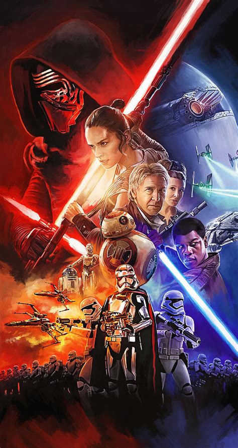 Star Wars The Force Awakens Artwork Painting By Sheraz A Pixels