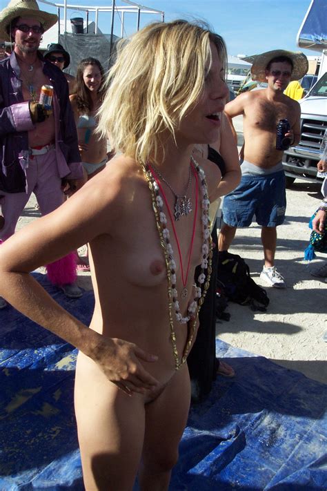 Naked In The Crowd At Burning Man Nudeshots