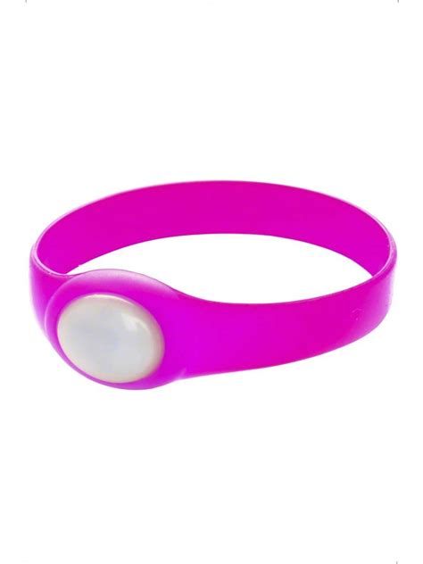 Neon Pink Rubber Bracelet With Flashing Led 20447 Fancy Dress Ball