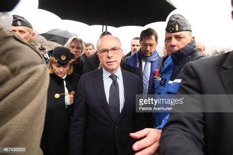 French Interior Minister Bernard Cazeneuve Arrives Near The Site Of
